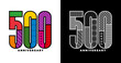 500th anniversary, five centenary logo set, colorful logo for celebration, invitation, congratulations, web template, flyer and booklet, retro