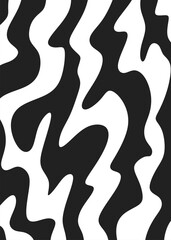 Poster - Abstract background with gradient wavy curly lines pattern