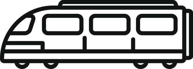 Poster - urban speed train icon outline vector. public metro. fast station move