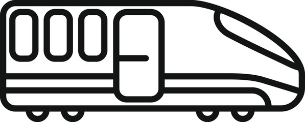 Sticker - Express locomotive icon outline vector. Electric rapid transport. Tourism design