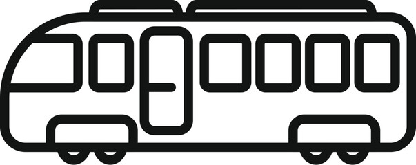 Poster - Side view move of train icon outline vector. Train wagon. Modern fast metro