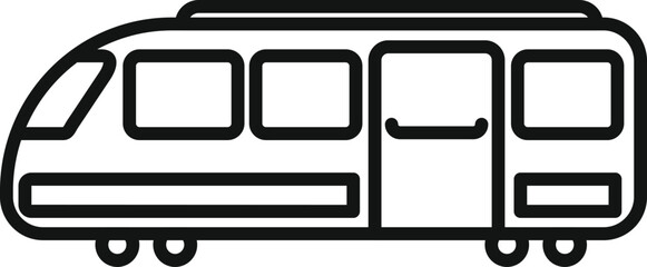 Poster - fast transport train icon outline vector. public station. modern design