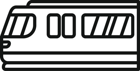Poster - ecology fast train icon outline vector. public high speed. motion express