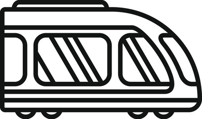 Poster - electronic fast train icon outline vector. metro transport. public station