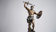 statue of Hercules, isolated white background, copy space for text 

