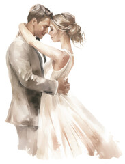 Wall Mural - Elegant wedding couple in a dance pose