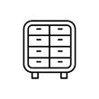 Locker outline icons, minimalist vector illustration ,simple transparent graphic element .Isolated on white background