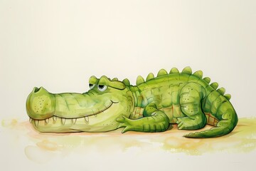 Wall Mural - a crocodile pencil drawing for children