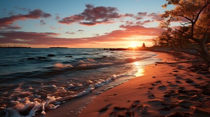 Wall Mural - sunset on the beach