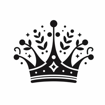 Crown silhouette vector illustration white background