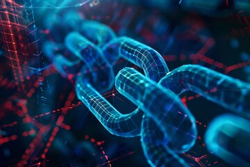 Blockchain Technology Concept with Digital Code and Secure Transactions in a Futuristic Network