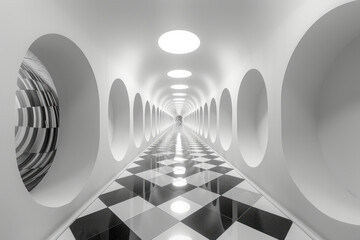 Aufkleber - A gallery of optical illusions based on mathematical principles, each piece challenging the viewer's perception of space.