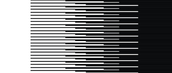 Poster - abstract geometric horizontal black speed line pattern vector illustration.