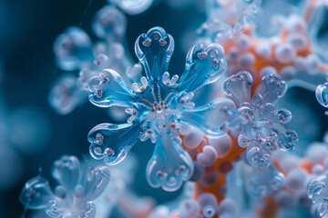 Aufkleber - a fractal pattern formed by the diffusion-limited aggregation process, resembling a coral or snowfla