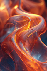Aufkleber - an abstract art piece featuring a fractal flame, with swirling, fiery patterns that mesmerize the vi
