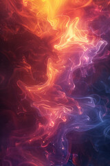Aufkleber - an abstract art piece featuring a fractal flame, with swirling, fiery patterns that mesmerize the vi