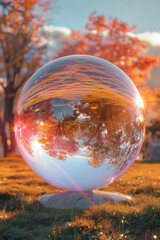 Aufkleber - a digital artwork of a sphere split into multiple layers, each rotating independently,