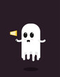 Flat vector ghost with flag isolated on background