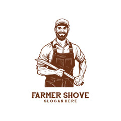 Farmer man logo vector illustration