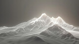 Fototapeta Las - A mountain range is shown in a white and gray color scheme
