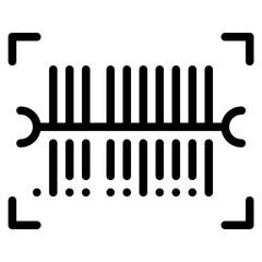 Sticker - scanning barcode by mobile camera outline icon