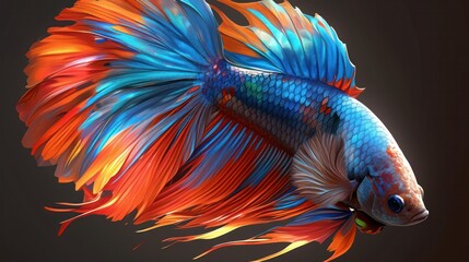   betta fish, with its vibrant colors and flowing fins.  