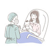 Clip art of woman giving birth.