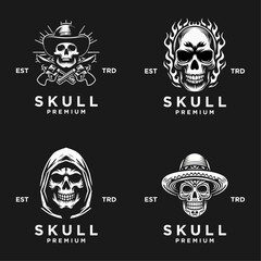 Wall Mural - skull icon logo template illustration design