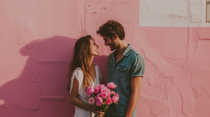 happy young couple On Valentine's Day or the day of strong love