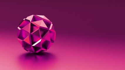 3d abstract sphere design with low poly elements metallic geometric shape techno background. High quality FullHD footage