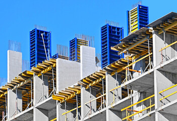 Construction site with formwork