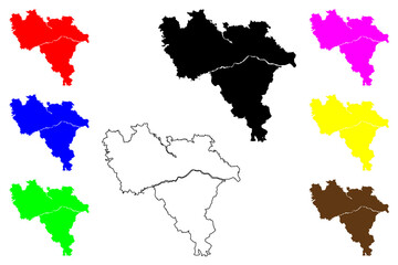  Pavia province (Italy, Italian Republic, Lombardy region) map vector illustration, scribble sketch Province of Pavia map