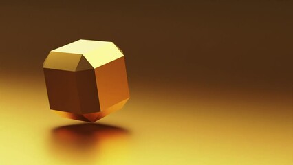 3d cube metallic geometric shape techno background. High quality FullHD footage