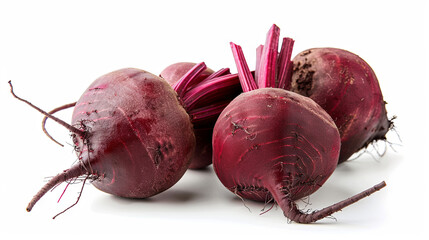 Wall Mural - Fresh beet harvest on white isolated background