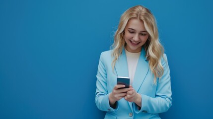 Sticker - Woman Smiling at Smartphone