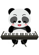 Funny panda playing the piano