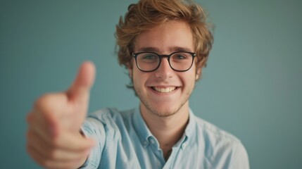 Poster - Smiling Man Giving Thumb Up