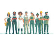 © POSTERGENERATOR - Group of People Different Professions Standing Together at Event. Copy Space. Ideal for Banner, Social Media