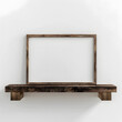 © studio XL - wooden frame mockup on the shelf, white isolated background, horizontal