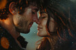 © Dojirich ai - A man and woman face close to each other in love and romance.