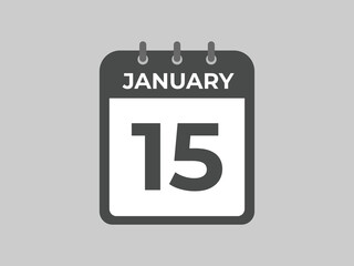 February 15 calendar reminder. 15 February daily calendar icon template. Calendar 15 February icon Design template. Vector illustration
