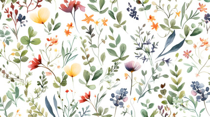 Wall Mural - This print pattern is watercolor small flowers abstract graphic poster background