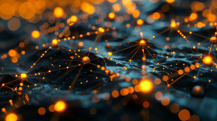 Poster -  the complex architecture of distributed systems, with nodes communicating and collaborating across vast networks. 