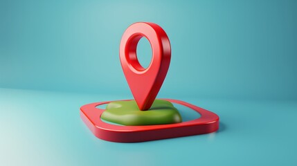 Poster - The 3D location map pin, GPS marker is used as a navigation icon in mobile and web design. It is used as a travel infographic element in presentations, as an infographic element in mobile apps. 3D