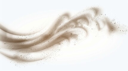 Wall Mural - Dust swirl modern on transparent background. Sand wind tail with powder. Dirt speed motion tail with glitter. Curve wave stream of sandstorm in desert. Abstract dirty pollution vortex.