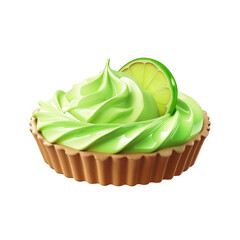 Wall Mural - PNG key lime pie 3d icons and objects , in cartoon style minimal on transparent, white background, isolate