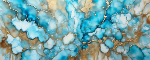 Fototapete - marble ink abstract art background - generative ai