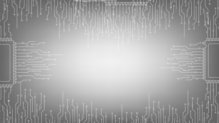Poster - abstract technology circuit board background. grey white abstract technology background. digital tec