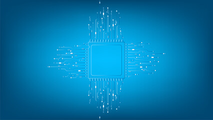 Aufkleber - Digital technology world. vector futuristic circuit board, Electronic motherboard, Communication and engineering concept, Hi-tech digital technology concept.	