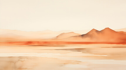 Endless watercolor warm color mountains landscape abstract graphic poster web page PPT background